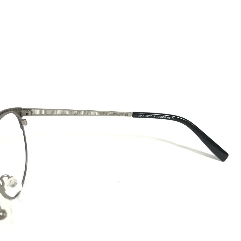 Jean Reno Eyeglasses Frames 1745 C1 Black Clear Cut Out Round Full Rim 50-19-145